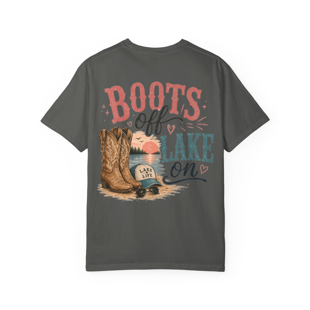 Boots Off Lake On tshirt