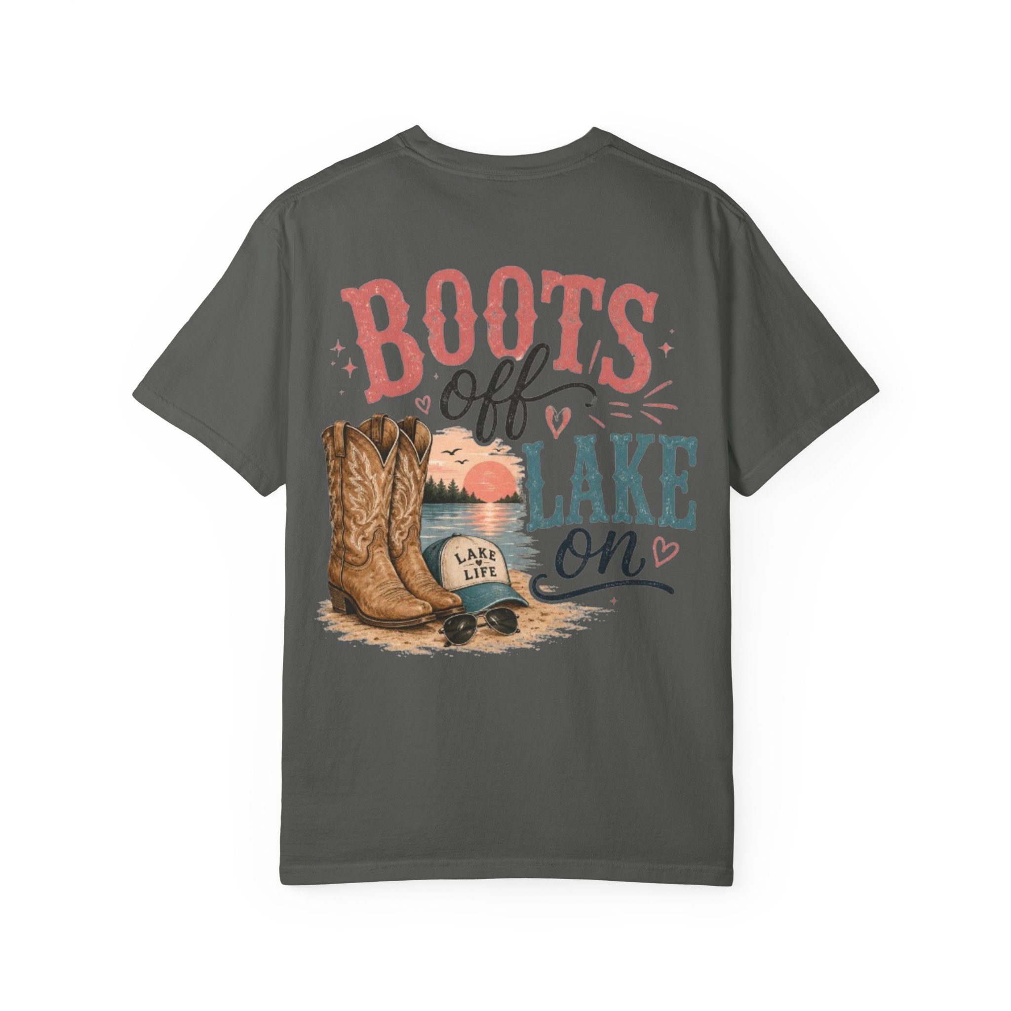 Boots Off Lake On tshirt