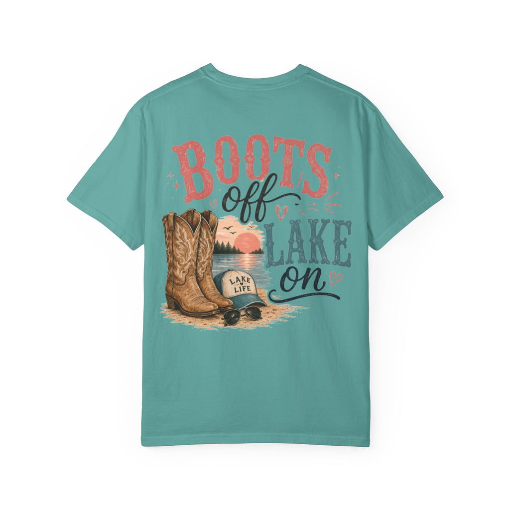 Boots Off Lake On tshirt