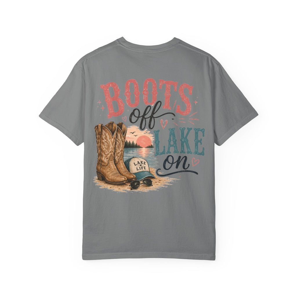 Boots Off Lake On tshirt