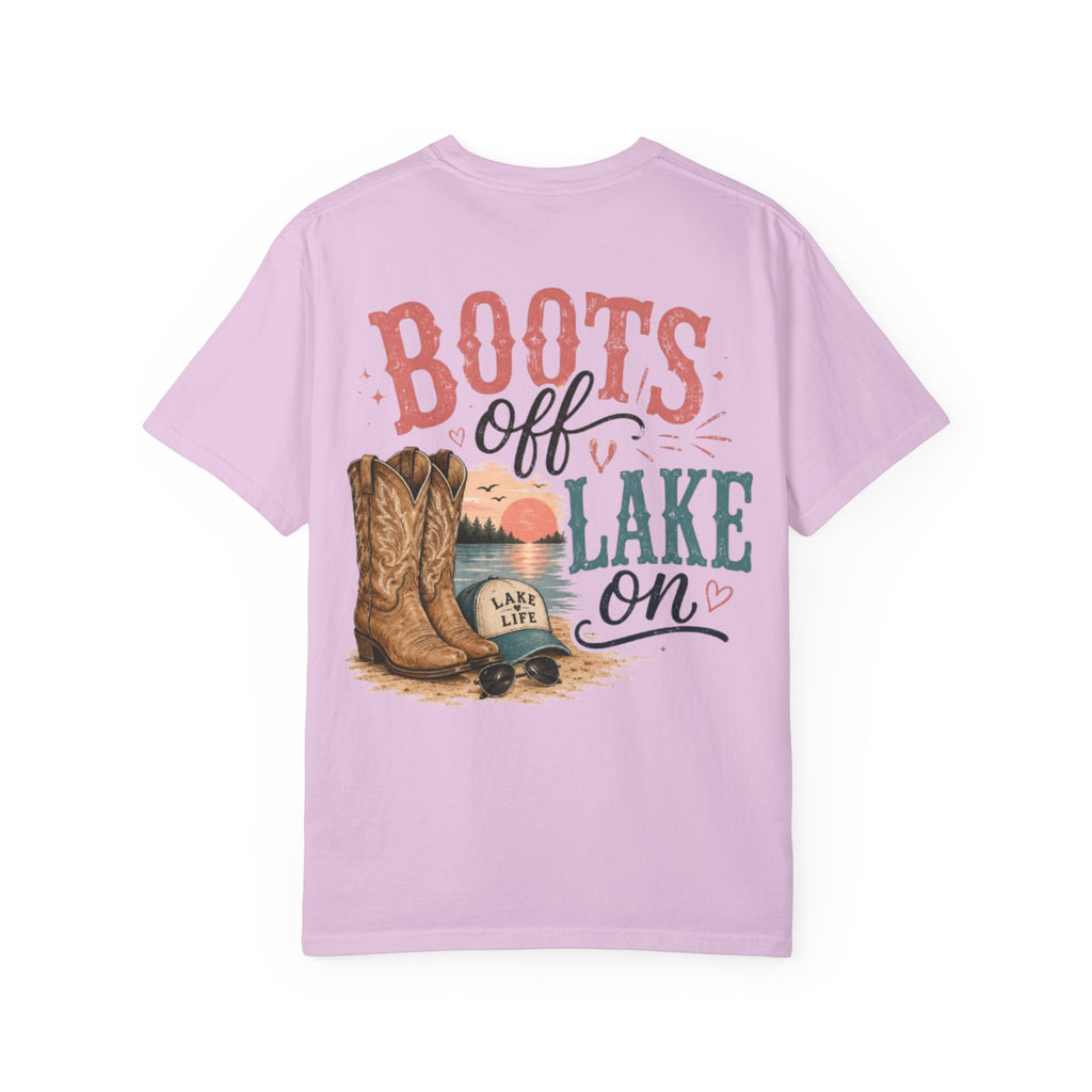 Boots Off Lake On tshirt