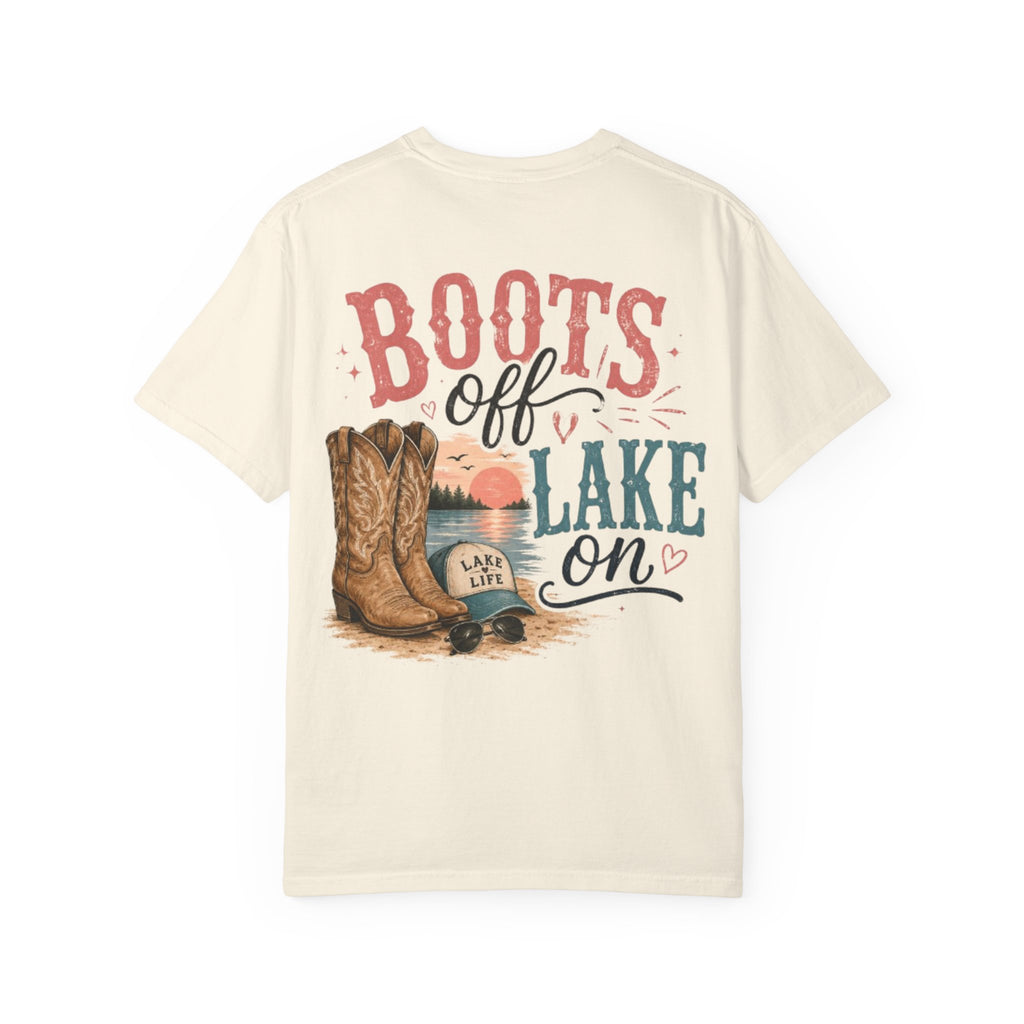 Boots Off Lake On tshirt