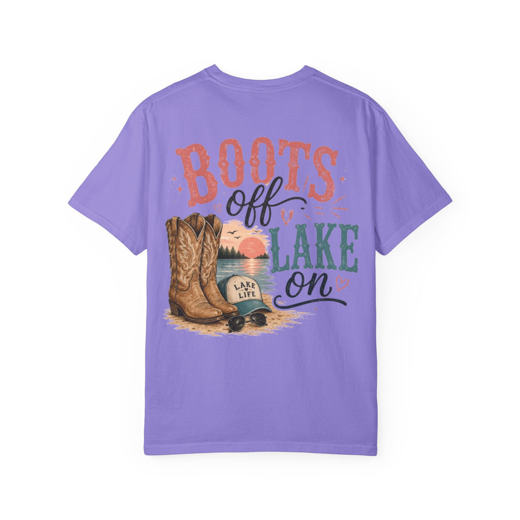 Boots Off Lake On tshirt